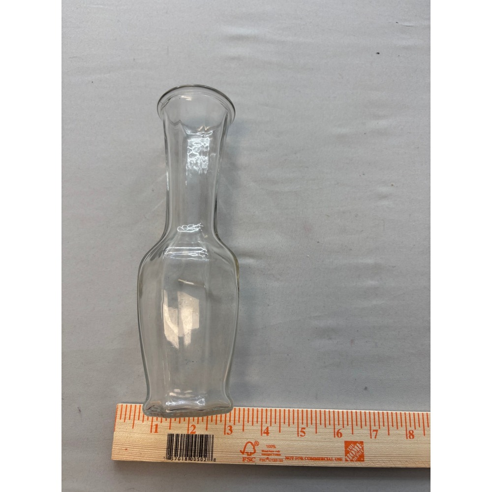 Clear Glass Bud Vase Flared Rim Square Base 9 Inch Floral Decor Home Accent